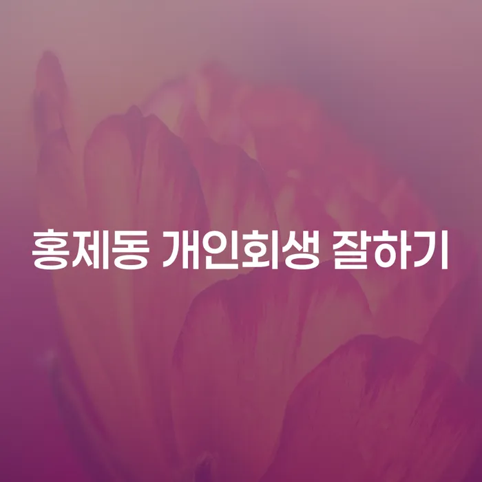 홍제동 개인회생 잘하기
