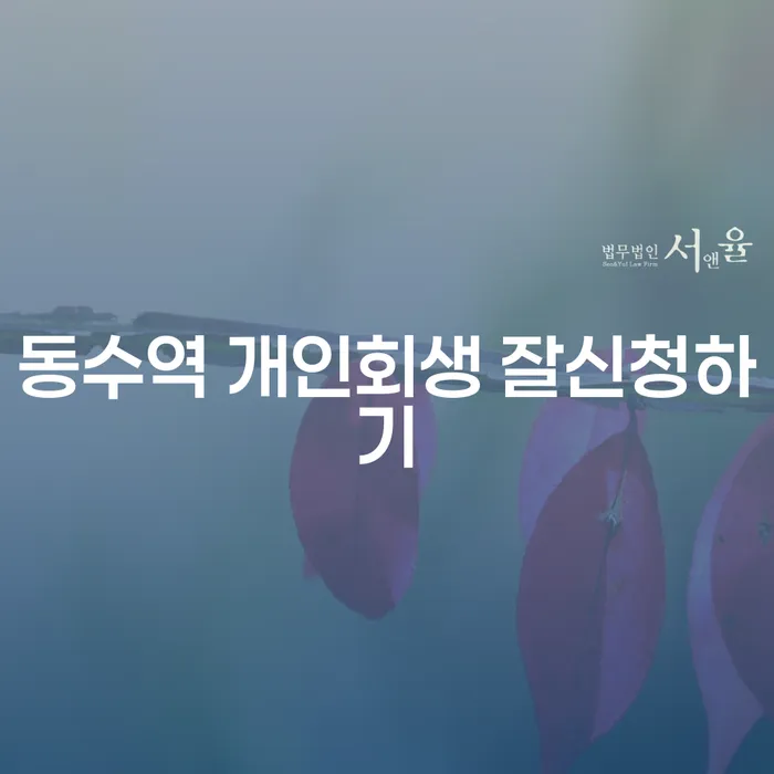 동수역 개인회생 잘신청하기