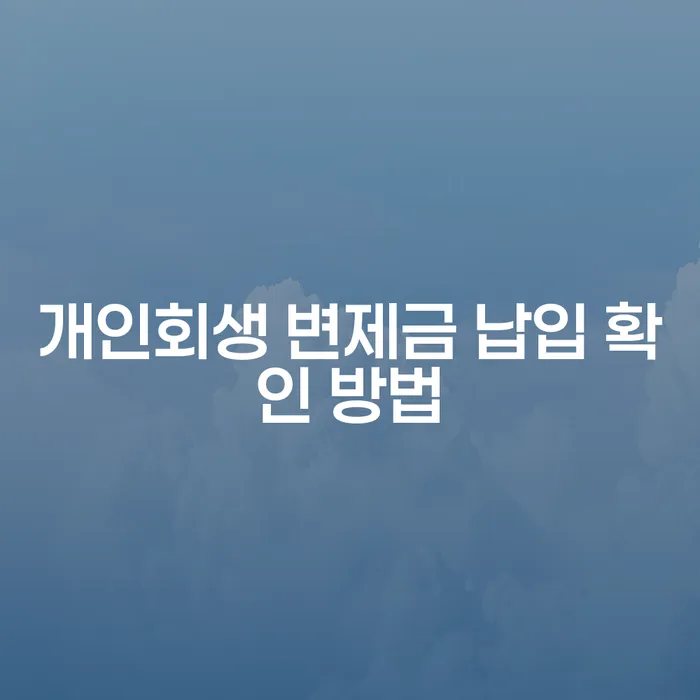 개인회생 변제금 납입 확인 방법이 궁금하세요?